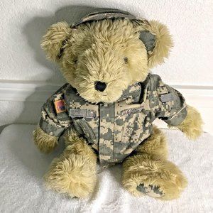 1989 Bear Forces Of America US Army Teddy Camo Fatigues Plush 17" Ira Green